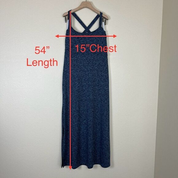 Eddie Bauer Women's Size S Blue Space Dye Jersey Maxi Dress Casual Outdoor - Picture 4 of 17